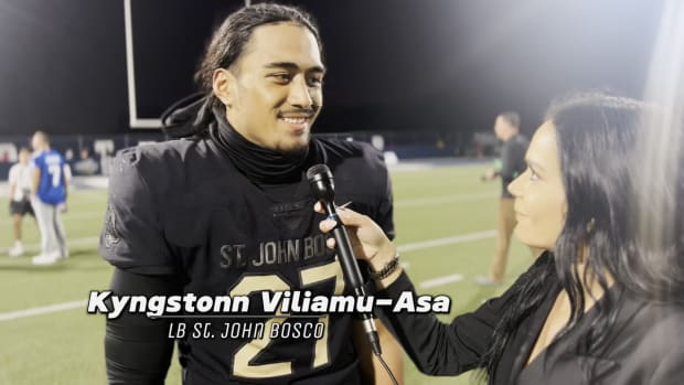 St. John Bosco 2 Kyngstonn Vilaami-Asa postgame by Myckena Guerrero 10-14-23